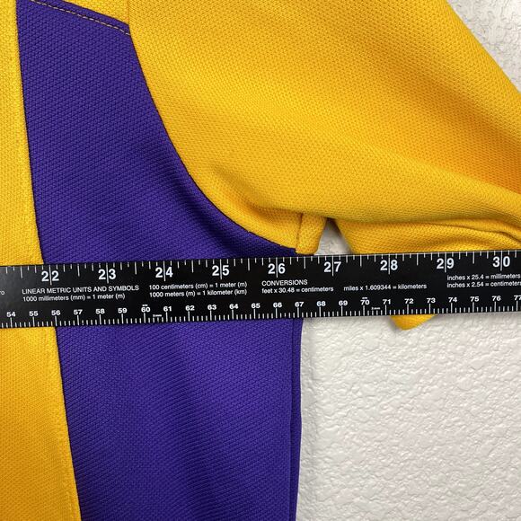 VTG Nike Team NBA Los Angeles Lakers Warmup Jersey XXL Yellow Purple LA Y2K - Picture 15 of 15